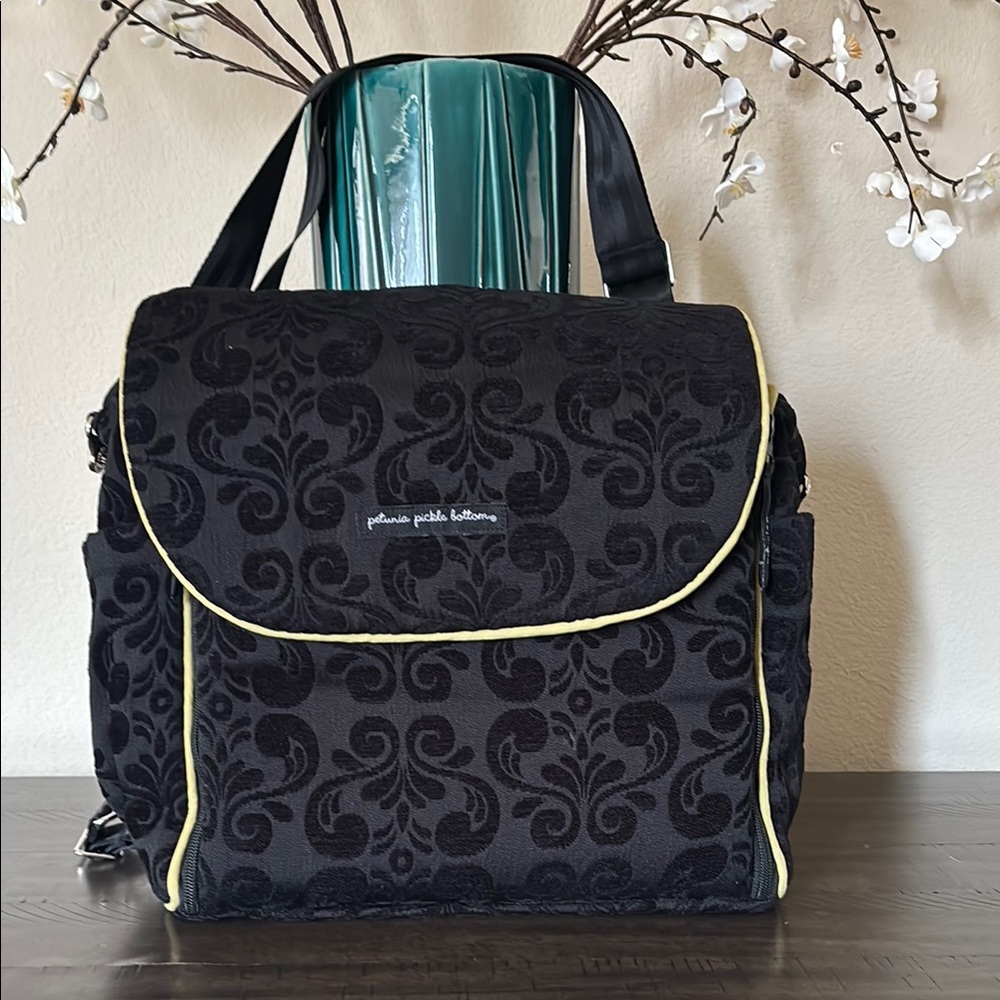 Petunia Pickle Bottom Black Diaper Bag Backpack